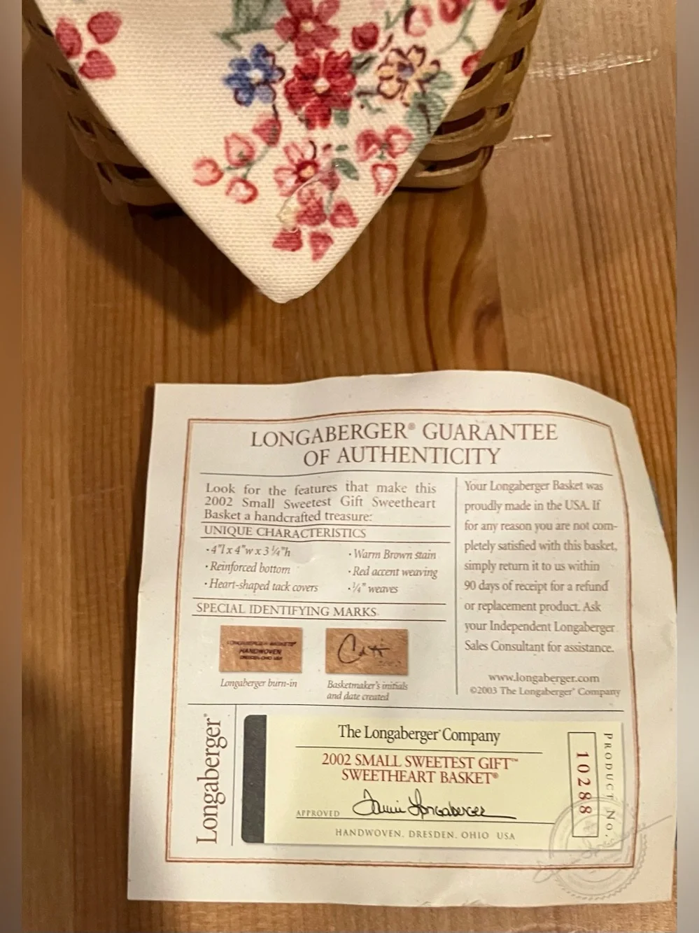 NEW Longaberger Set of 2 Longaberger Small Sweetest Basket & Valentine Scented